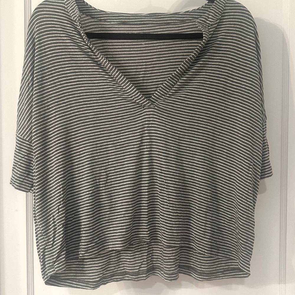 Striped Gray Women's Top